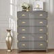 preview thumbnail 3 of 23, Kedric 5-Drawer Gold Accent Chest by iNSPIRE Q Bold