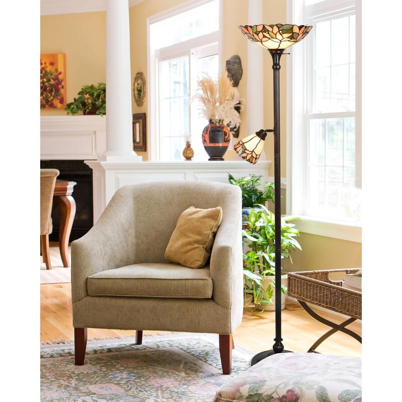 Springdale 70"H Brune Garden Torchiere Lamp with Side Light