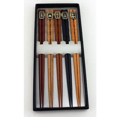 Wooden Chopsticks, 5 Pairs