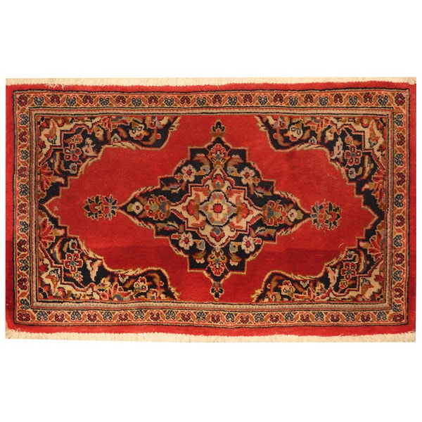 Handmade One-of-a-Kind Kashan Wool Rug (Iran) - 1'10 x 3'1. Opens flyout.