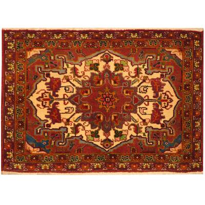 Handmade Herat Oriental Persian Heriz Wool Rug (Iran) - 2' x 2'9
