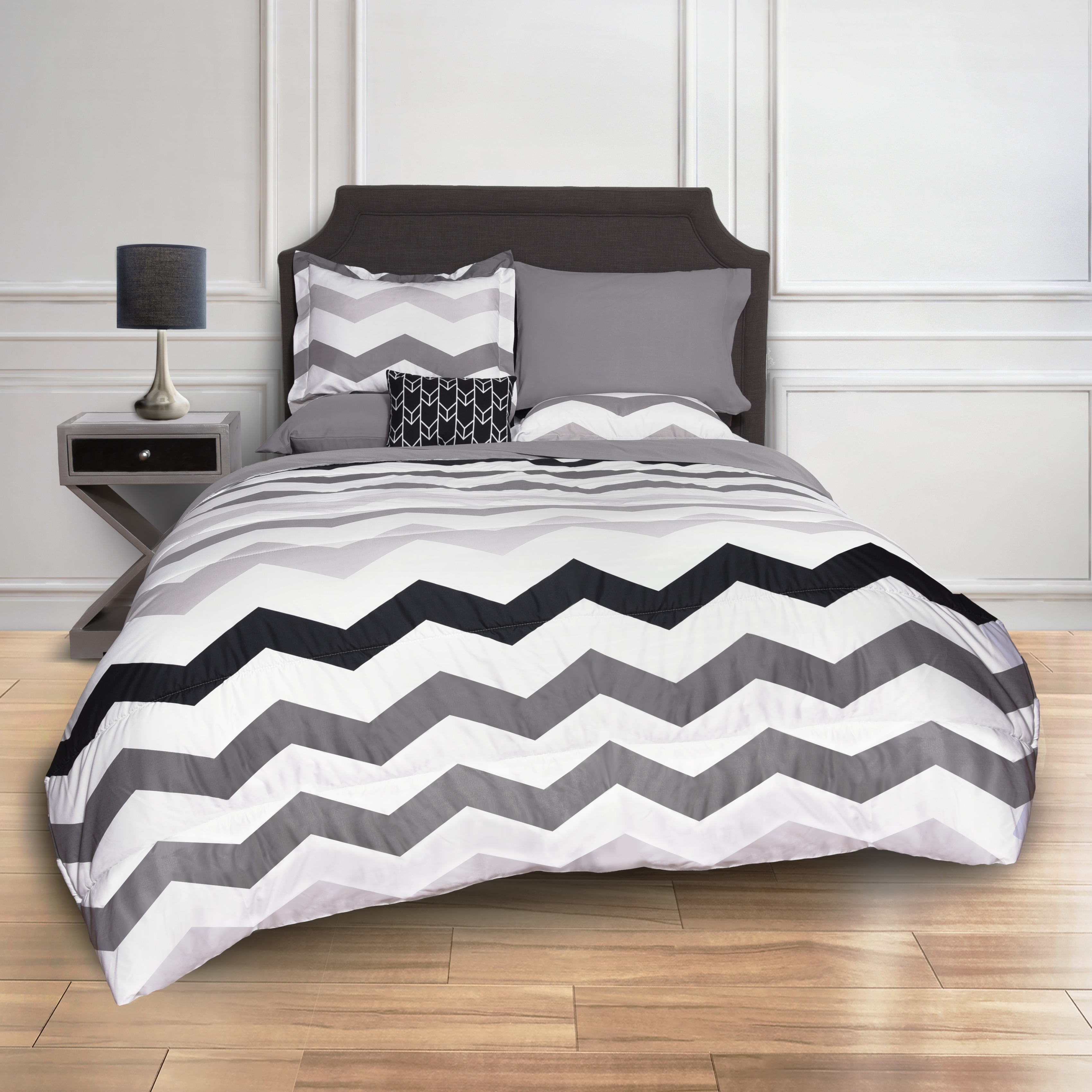 Shop Grey Chevron Bed In A Bag Comforter Set Overstock 16807267