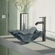 preview thumbnail 4 of 4, R5-5012-R9-7001 Frosted Glass Vessel Sink with Faucet, Sink Ring, and Pop-Up Drain
