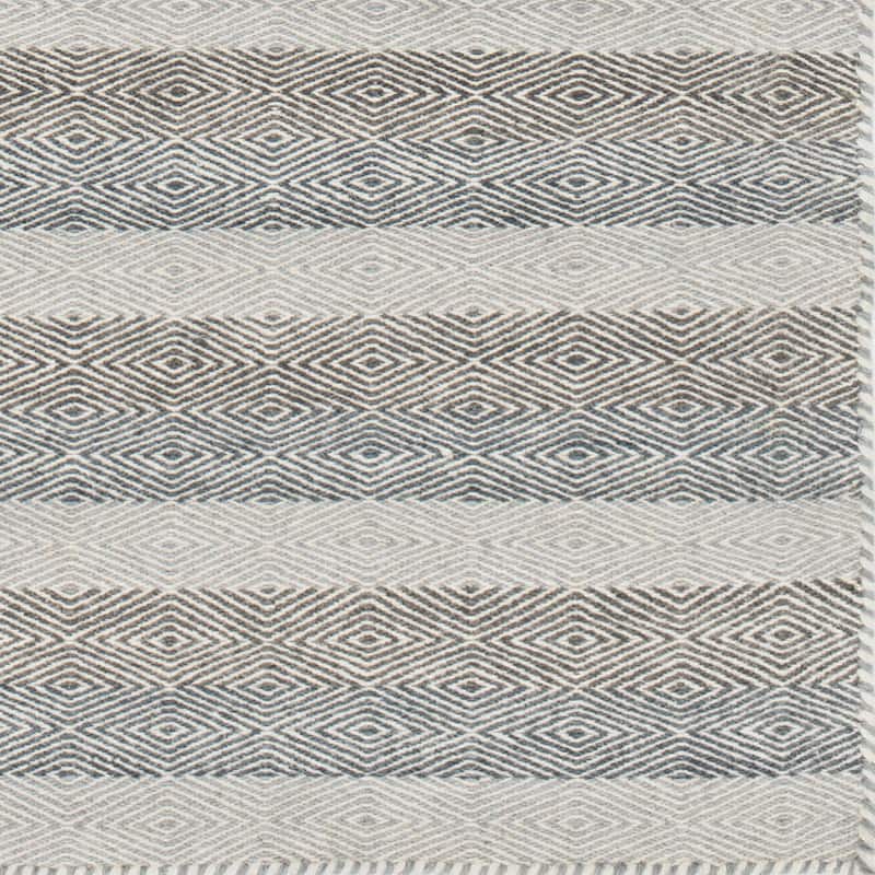 Hand-woven Poplin Grey/ Multi Wool Rug