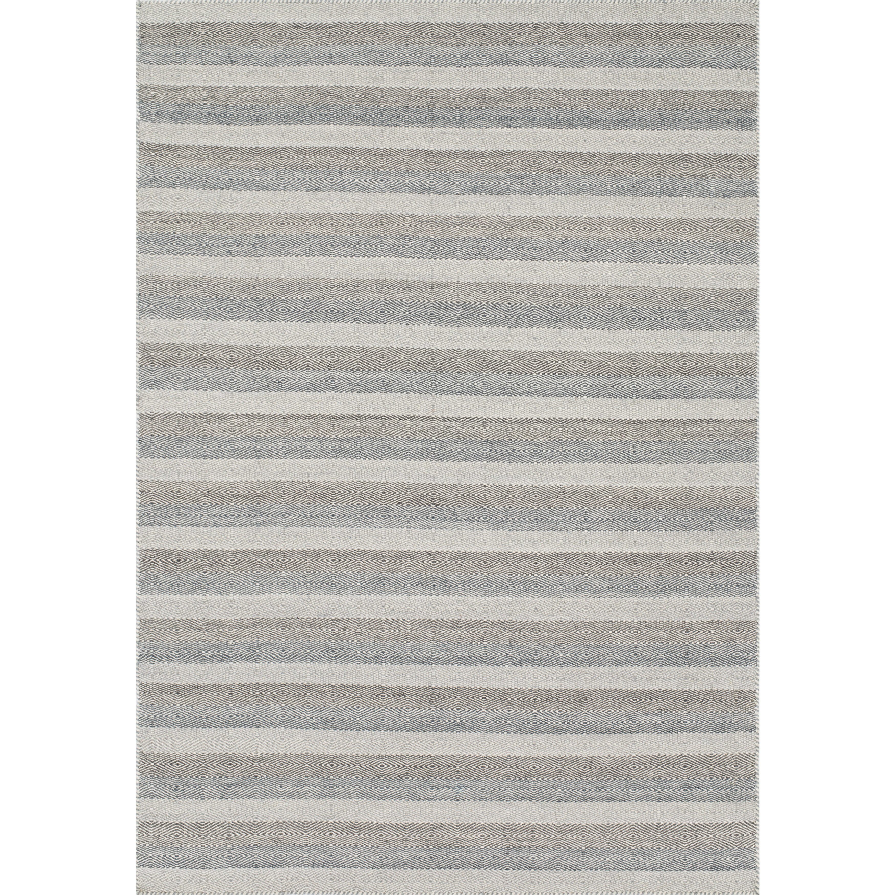Hand-woven Poplin Grey/ Multi Wool Rug
