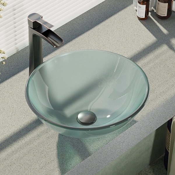 Porcelain Vessel Sink in Biscuit with 7007 Faucet and Pop-Up Drain in Chrome Porcelain Vessel Sink in Biscuit with 7007 Faucet and Pop-Up Drain in Chrome