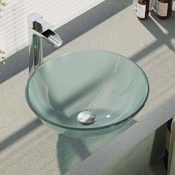 Porcelain Vessel Sink in Biscuit with 7007 Faucet and Pop-Up Drain in Chrome Porcelain Vessel Sink in Biscuit with 7007 Faucet and Pop-Up Drain in Chrome