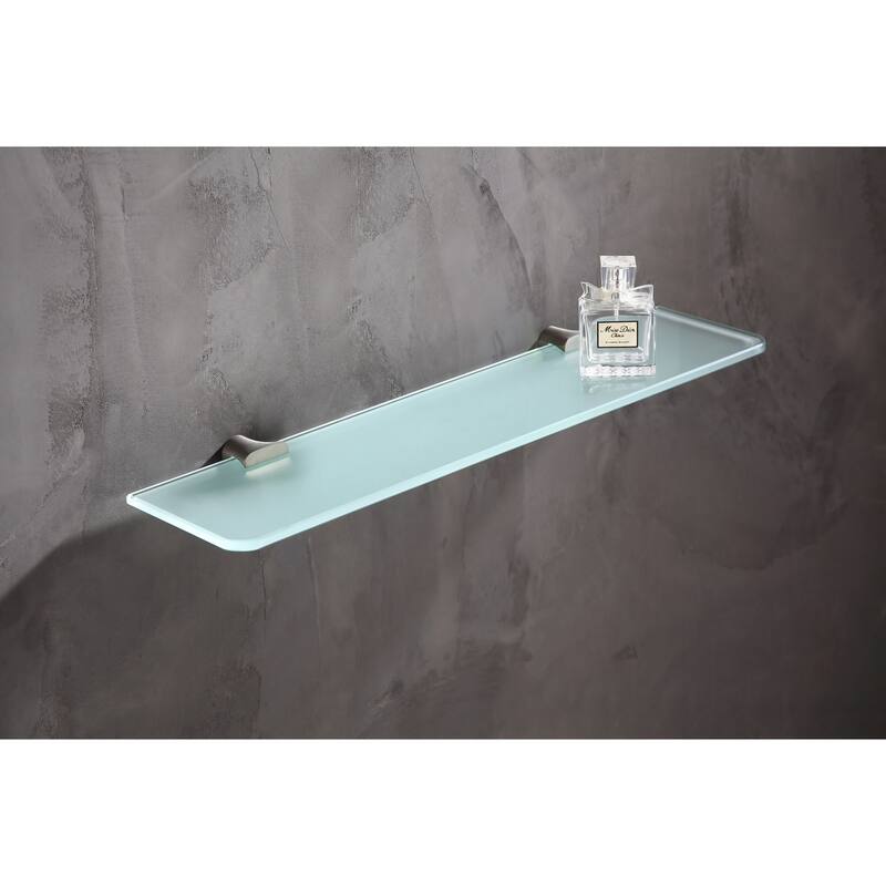 ANZZI Essence Series Glass Shelf in Brushed Nickel