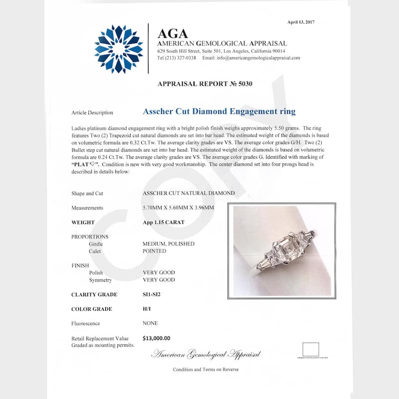 Annello by Kobelli Certified Platinum 1 3/4ct TDW Mixed Fancy Cut 5 Stone Diamond Ring (H-I, SI1-SI2)