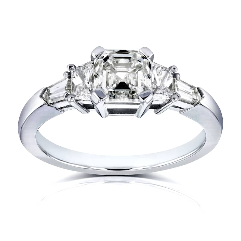 Annello by Kobelli Certified Platinum 1 3/4ct TDW Mixed Fancy Cut 5 Stone Diamond Ring (H-I, SI1-SI2)