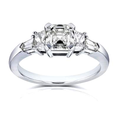 Annello by Kobelli Certified Platinum 1 3/4ct TDW Mixed Fancy Cut 5 Stone Diamond Ring (H-I, SI1-SI2)