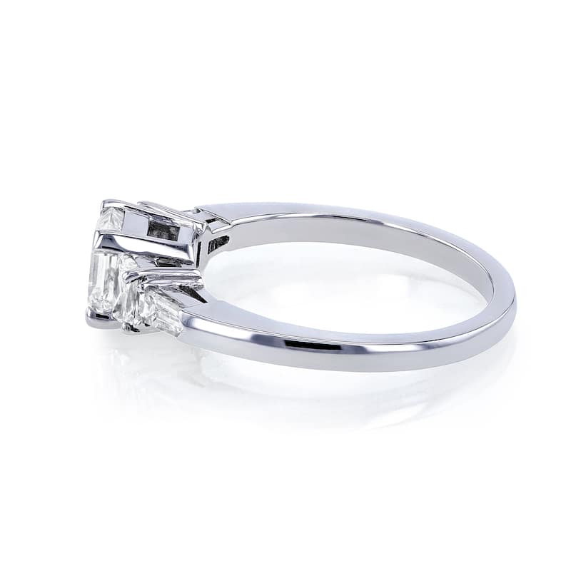 Annello by Kobelli Certified Platinum 1 3/4ct TDW Mixed Fancy Cut 5 Stone Diamond Ring (H-I, SI1-SI2)