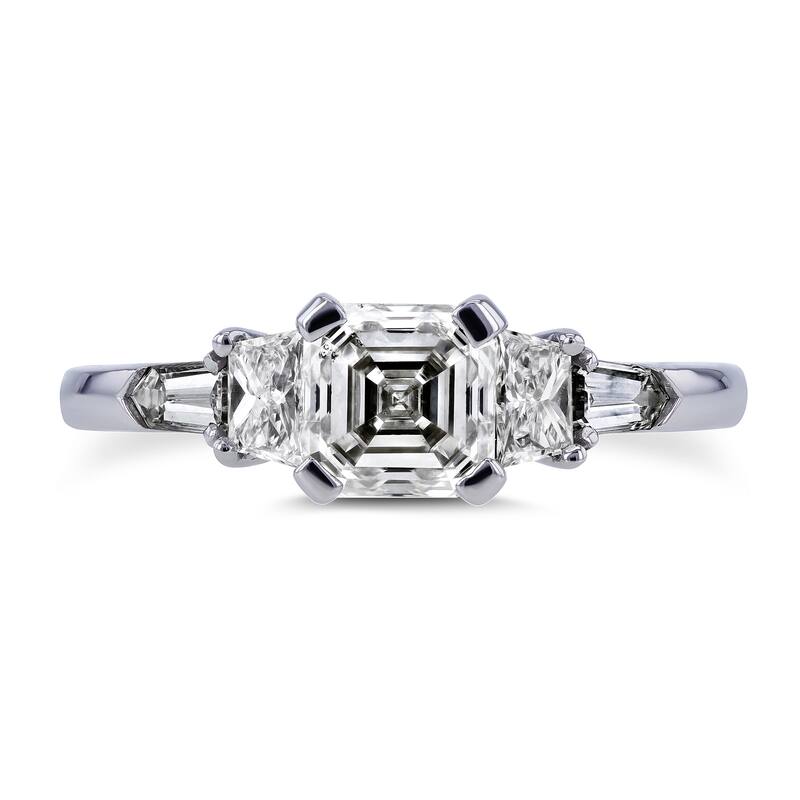 Annello by Kobelli Certified Platinum 1 3/4ct TDW Mixed Fancy Cut 5 Stone Diamond Ring (H-I, SI1-SI2)