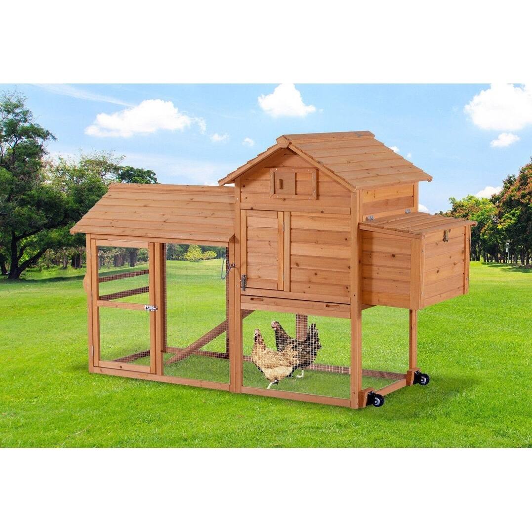 Lovupet Chicken Rabbit Poultry Coop House Cage Retractable Wheel - Bed ...