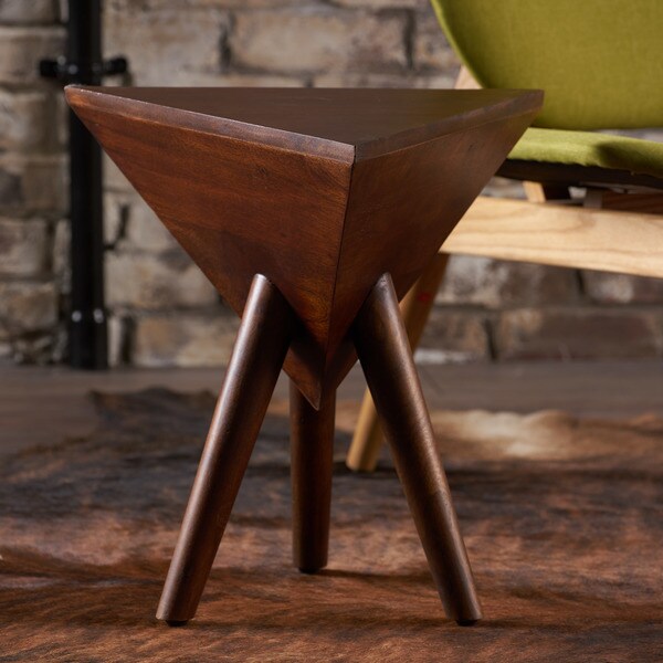 Shop Lavro Mango Wood Triangle End Table by Christopher Knight Home