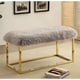 preview thumbnail 3 of 3, Tula Contemporary 40-inch Metal Entryway Bench by Furniture of America Grey