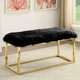 preview thumbnail 4 of 3, Tula Contemporary 40-inch Metal Entryway Bench by Furniture of America Black