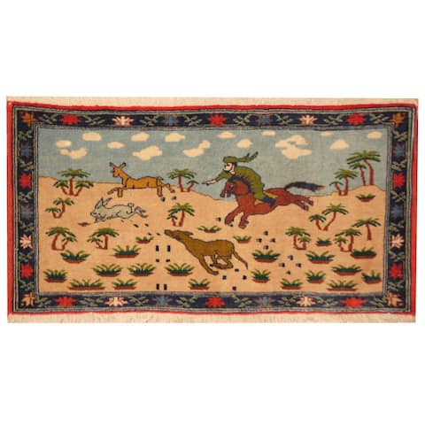 Handmade One-of-a-Kind Kashan Wool Rug (Iran) - 1'7 x 3'2