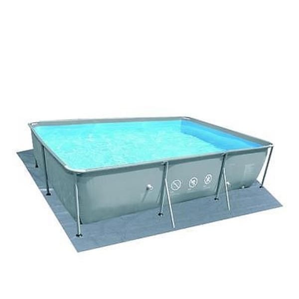 14' Rectangular Gray Swimming Pool Ground Cloth - Silver