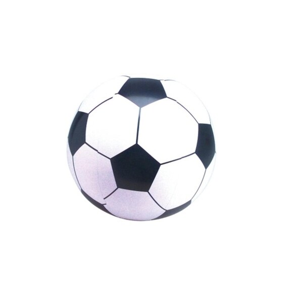 16" Black and White 6-Panel Inflatable Beach Soccerball Swimming Pool Toy