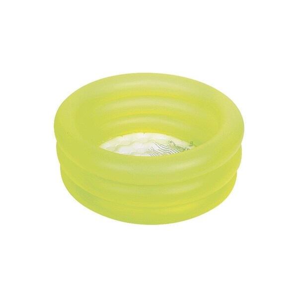 25" Vibrant Yellow Inflatable Toddler's Three Ring Swimming Pool