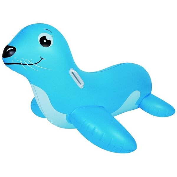 46" Blue Sea Lion Rider Inflatable Swimming Pool Float Toy with Handles