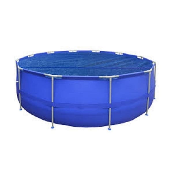 8.9' Blue Round Floating Solar Cover for Steel Frame Swimming Pool