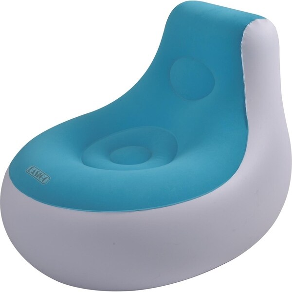 36.5" White and Blue Inflatable Indoor/Outdoor "Easigo" Side Chair
