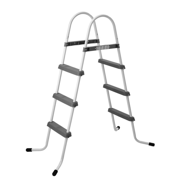 56.3" Three Step Above Ground Swimming Pool Deck Ladder - White