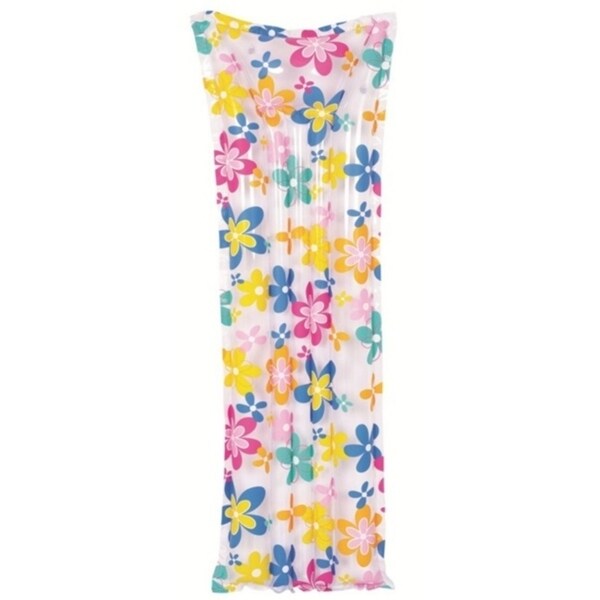 72" Colorful Flower Print Inflatable Air Mattress Swimming Pool Raft Float