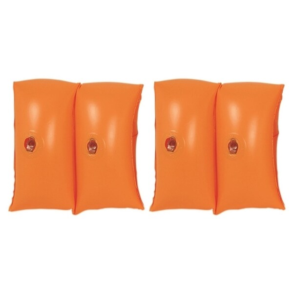 Set of 2 Orange Inflatable Swimming Pool Arm Floats for Kids 3-6 Years