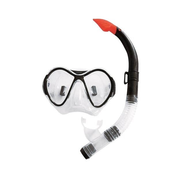 Black Red and Clear Zray Teen/Young Adult Scuba Mask and Snorkel Dive Set