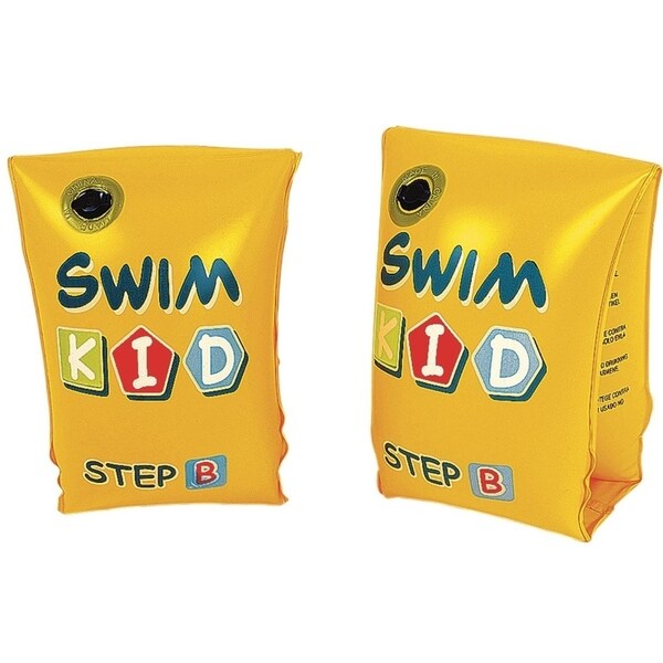 Set of 2 Yellow Swim Kid "Step B" Inflatable Swimming Pool Arm Floats for Kids 3-6 Years