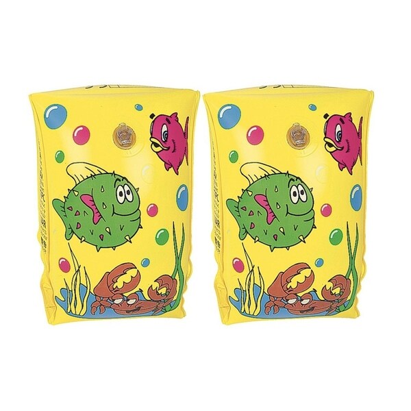 Set of 2 Multi-Color Sea World Inflatable Swimming Pool Arm Floats for Kids 3-6 Years