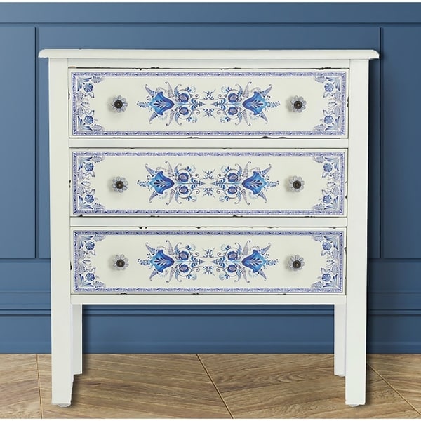 Shop 28 H Blue White French Countryside 3 Drawer Cabinet 26 L