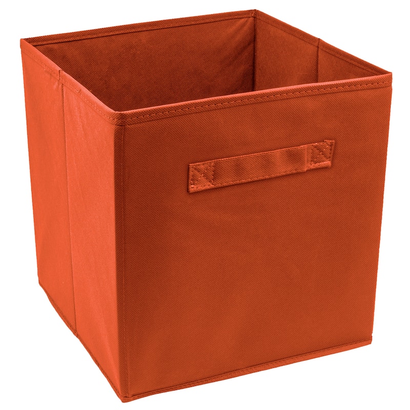 Sorbus Foldable Storage Cube Basket Bin (6 Pack, Orange)