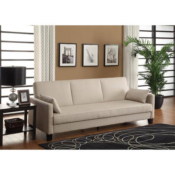 Shop Dhp Vienna Tan Linen Sofa Sleeper With Pillows Free