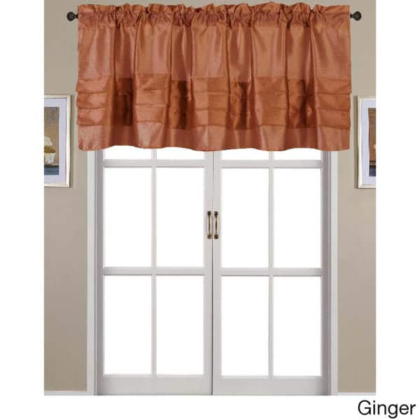 Nancy Faux Silk Pleated Rod Pocket Valance - 54 x 18 in. - 54 x 18 in.