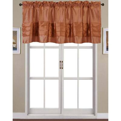 Nancy Faux Silk Pleated Rod Pocket Valance - 54 x 18 in. - 54 x 18 in.