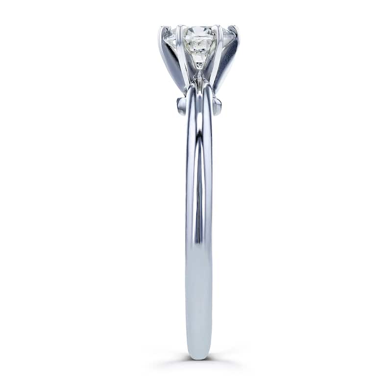 Annello by Kobelli 14k White Gold 1/2ct Solitaire Diamond Petite Engagement Ring (H-I, I1-I2)