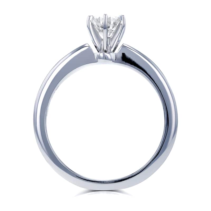 Annello by Kobelli 14k White Gold 1/2ct Solitaire Diamond Petite Engagement Ring (H-I, I1-I2)