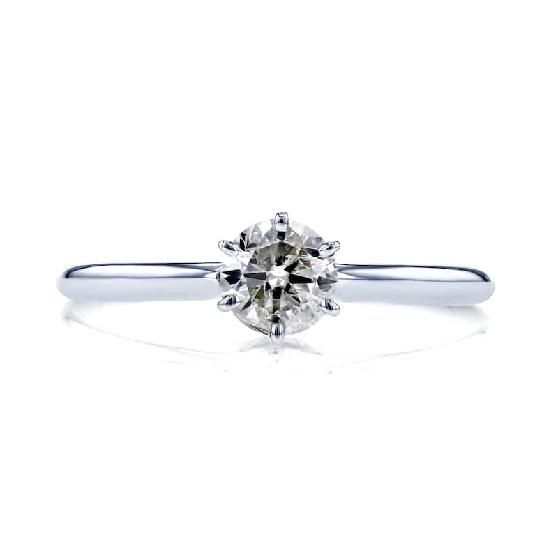 Annello by Kobelli 14k White Gold 1/2ct Solitaire Diamond Petite Engagement Ring (H-I, I1-I2)
