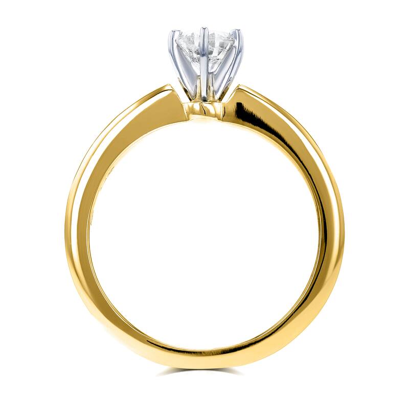 Annello by Kobelli 14k Yellow Gold 1/2ct Solitaire Diamond Petite Engagement Ring (H-I, I1-I2)