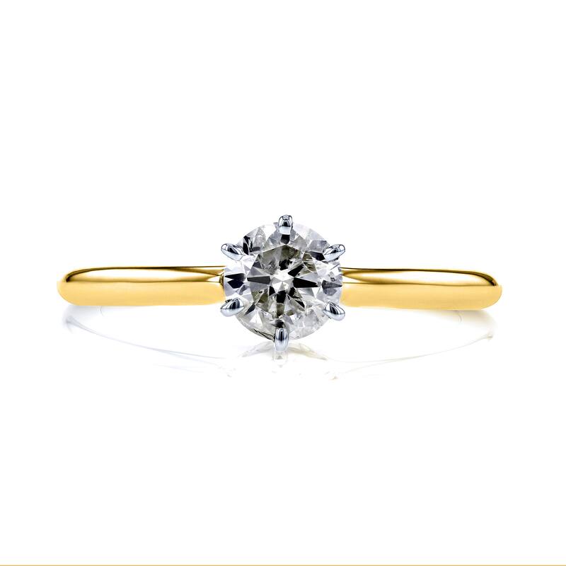 Annello by Kobelli 14k Yellow Gold 1/2ct Solitaire Diamond Petite Engagement Ring (H-I, I1-I2)