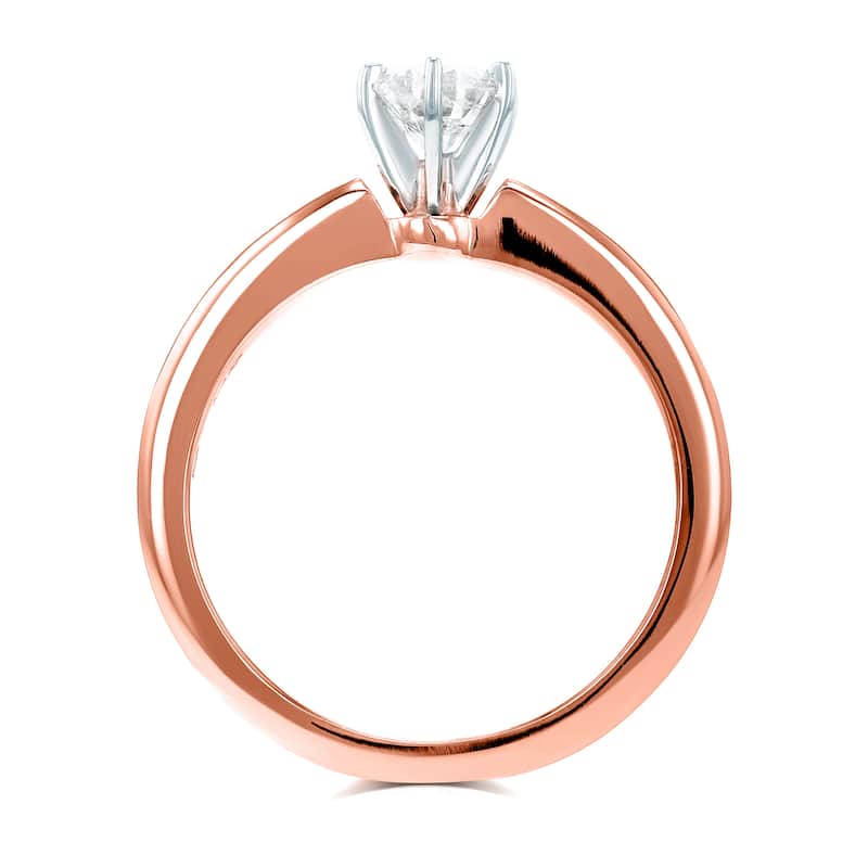 Annello by Kobelli 14k Rose Gold 1/2ct Solitaire Diamond Petite Engagement Ring (H-I, I1-I2)