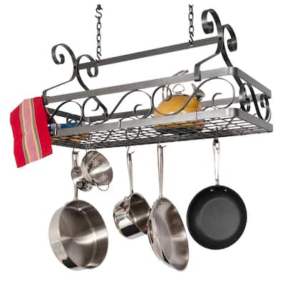 Enclume Handcrafted Decor Basket Rack - Large Hammered Steel
