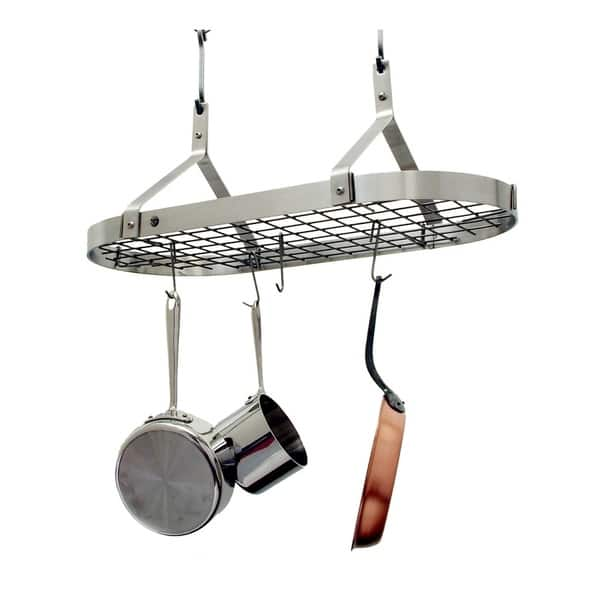 Enclume Handcrafted Contemporary Ceiling Pot Rack Stainless Steel