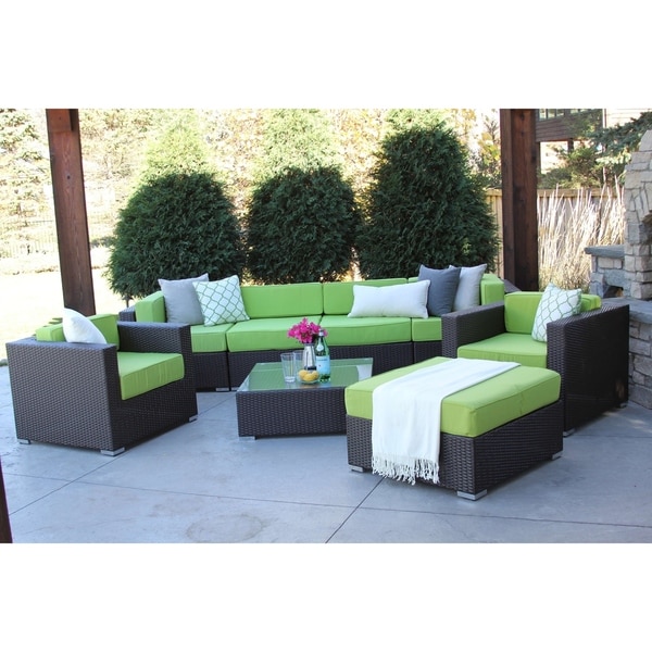 shop hiawatha 8-pc modern outdoor rattan patio furniture sofa set