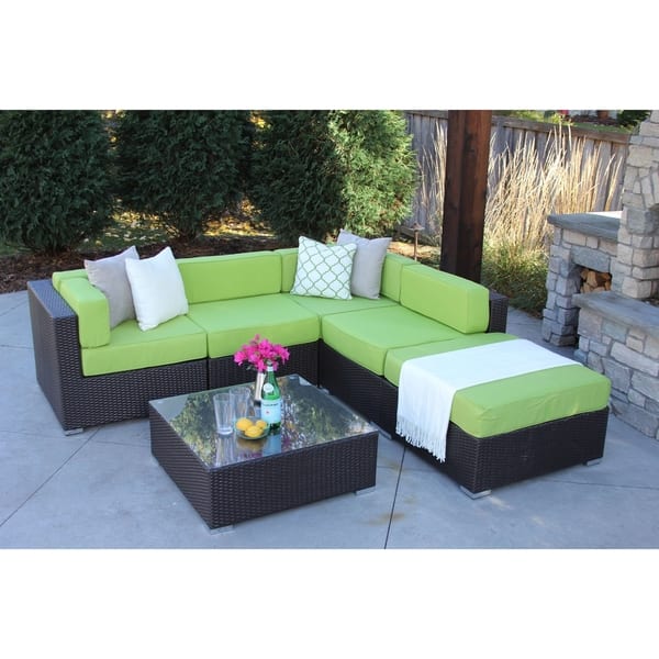 Shop Nicolett 6 Pc Modern Outdoor Rattan Patio Furniture Sofa Set