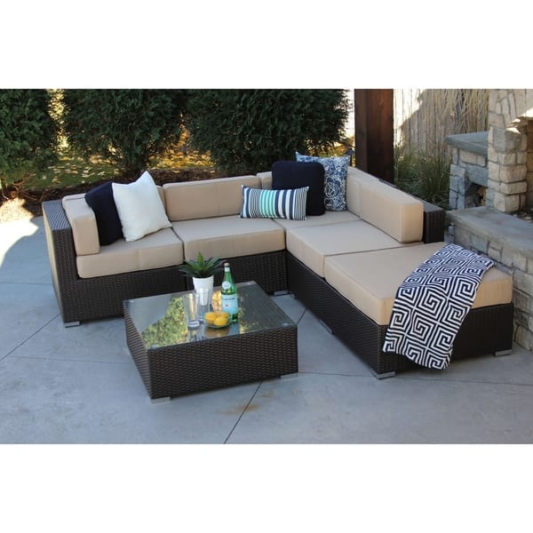 Shop Nicolett 6 Pc Modern Outdoor Rattan Patio Furniture Sofa Set